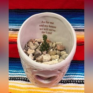 Holiday Gift – Inspirational Ceramic Planter with Mini Cactus